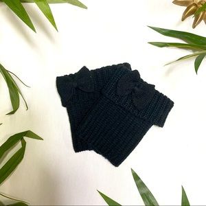 Black Bow Boot Socks